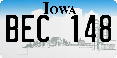 IA license plate BEC148