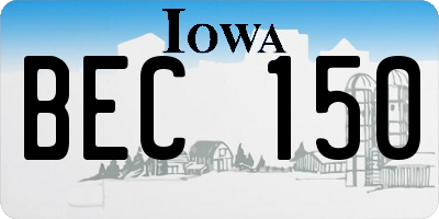 IA license plate BEC150