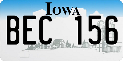 IA license plate BEC156