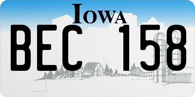 IA license plate BEC158
