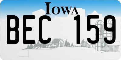 IA license plate BEC159