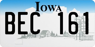 IA license plate BEC161