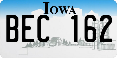 IA license plate BEC162
