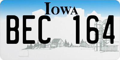 IA license plate BEC164