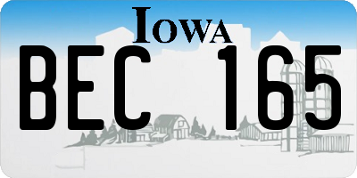 IA license plate BEC165
