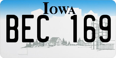 IA license plate BEC169