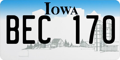 IA license plate BEC170