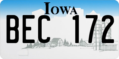 IA license plate BEC172