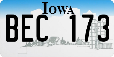 IA license plate BEC173