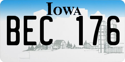 IA license plate BEC176