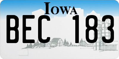 IA license plate BEC183