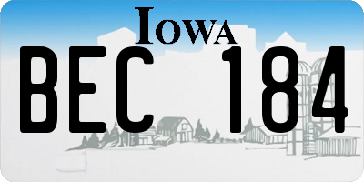 IA license plate BEC184