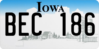 IA license plate BEC186