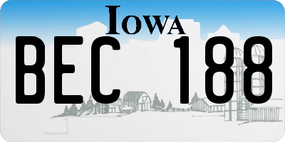 IA license plate BEC188