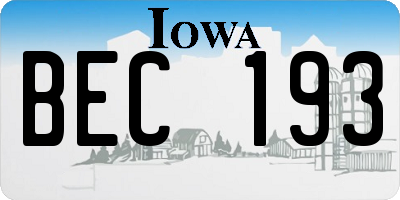 IA license plate BEC193