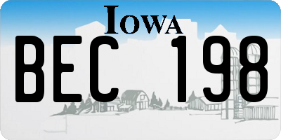 IA license plate BEC198