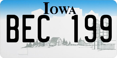 IA license plate BEC199