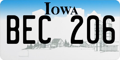 IA license plate BEC206