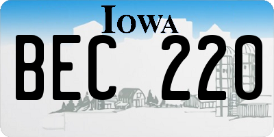 IA license plate BEC220