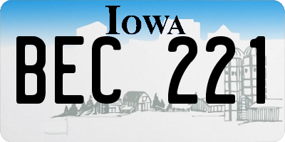 IA license plate BEC221