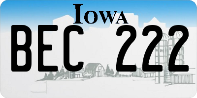IA license plate BEC222