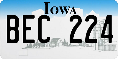 IA license plate BEC224