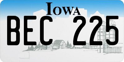 IA license plate BEC225