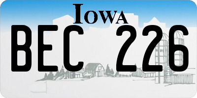 IA license plate BEC226