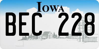 IA license plate BEC228