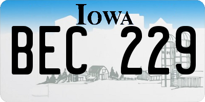 IA license plate BEC229