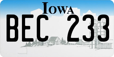 IA license plate BEC233