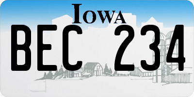 IA license plate BEC234