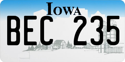 IA license plate BEC235