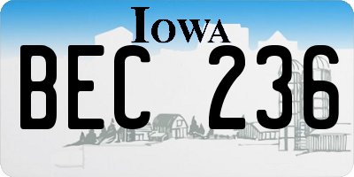 IA license plate BEC236