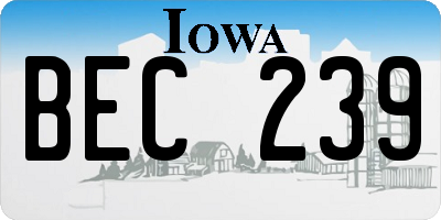 IA license plate BEC239