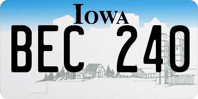 IA license plate BEC240