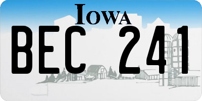 IA license plate BEC241