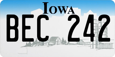 IA license plate BEC242