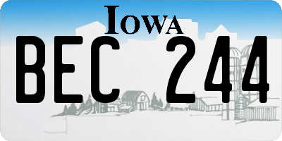 IA license plate BEC244