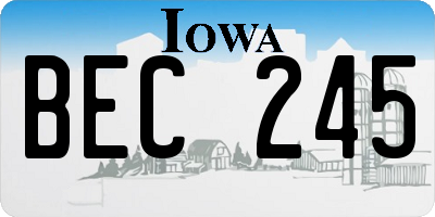IA license plate BEC245
