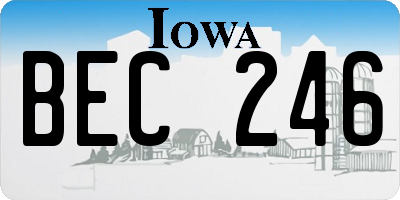 IA license plate BEC246