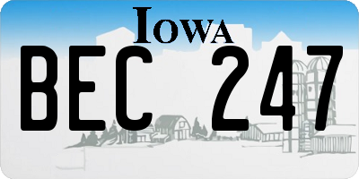 IA license plate BEC247
