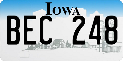IA license plate BEC248
