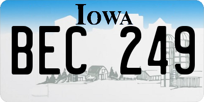 IA license plate BEC249
