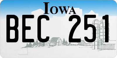 IA license plate BEC251