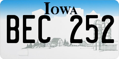 IA license plate BEC252