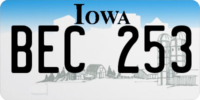 IA license plate BEC253