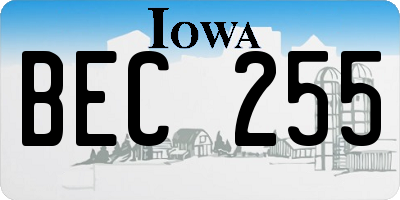 IA license plate BEC255