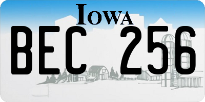 IA license plate BEC256