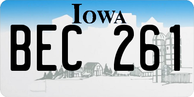 IA license plate BEC261